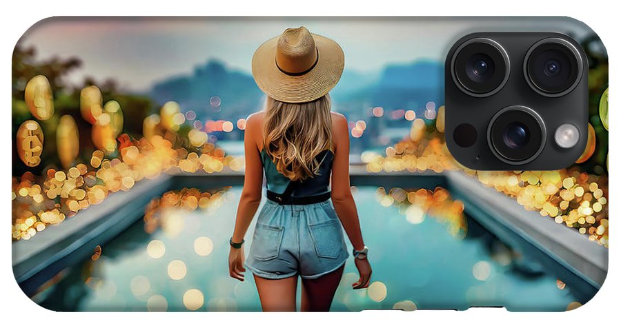 Woman Walking In Crypto Pool  - Phone Case