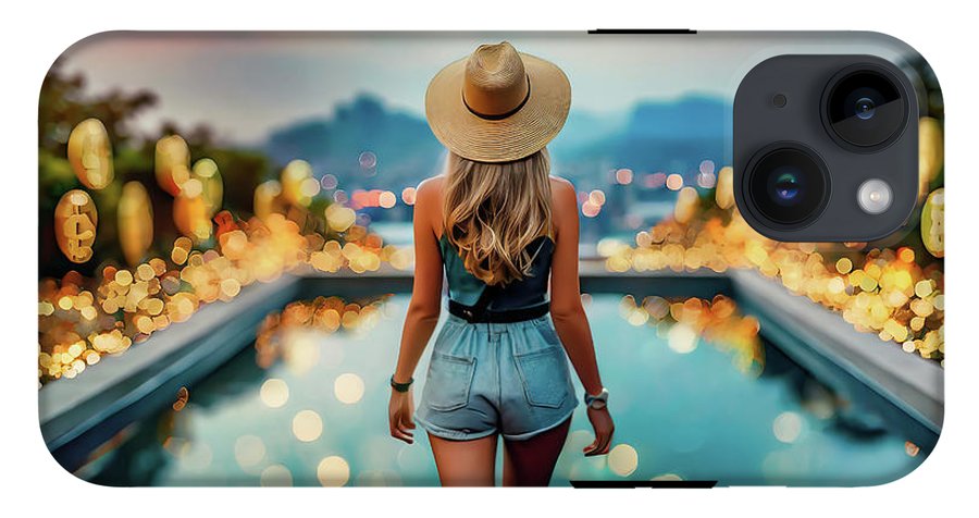 Woman Walking In Crypto Pool  - Phone Case