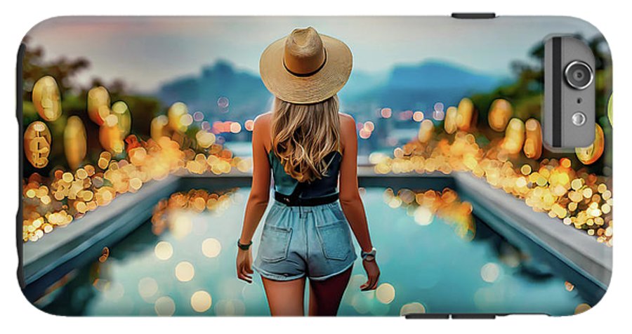 Woman Walking In Crypto Pool  - Phone Case