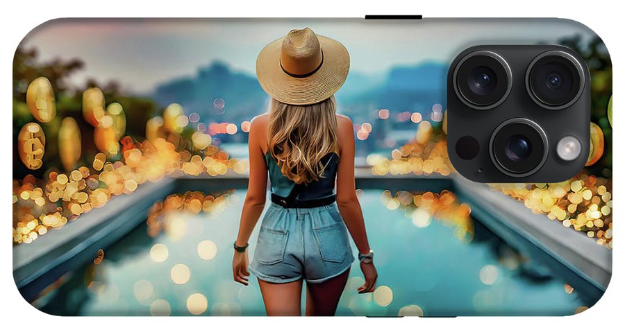 Woman Walking In Crypto Pool  - Phone Case
