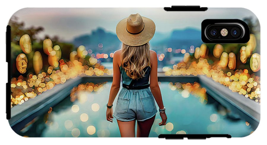 Woman Walking In Crypto Pool  - Phone Case