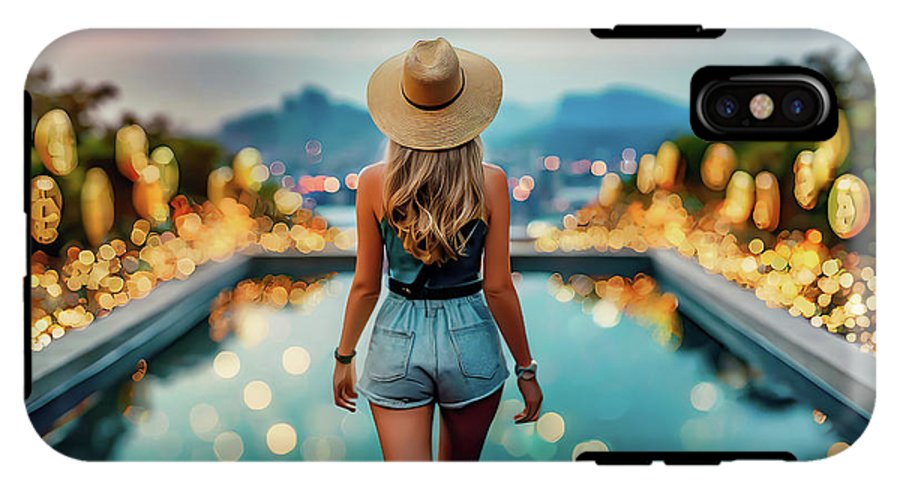 Woman Walking In Crypto Pool  - Phone Case