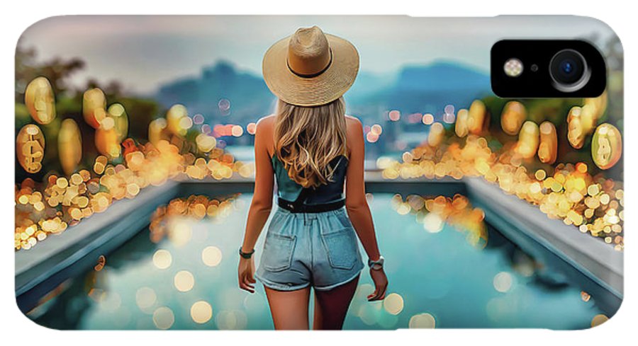 Woman Walking In Crypto Pool  - Phone Case