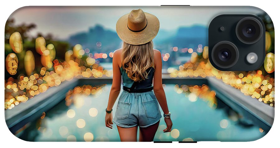 Woman Walking In Crypto Pool  - Phone Case