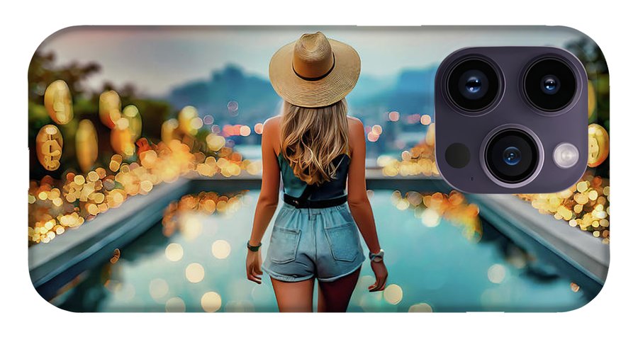 Woman Walking In Crypto Pool  - Phone Case