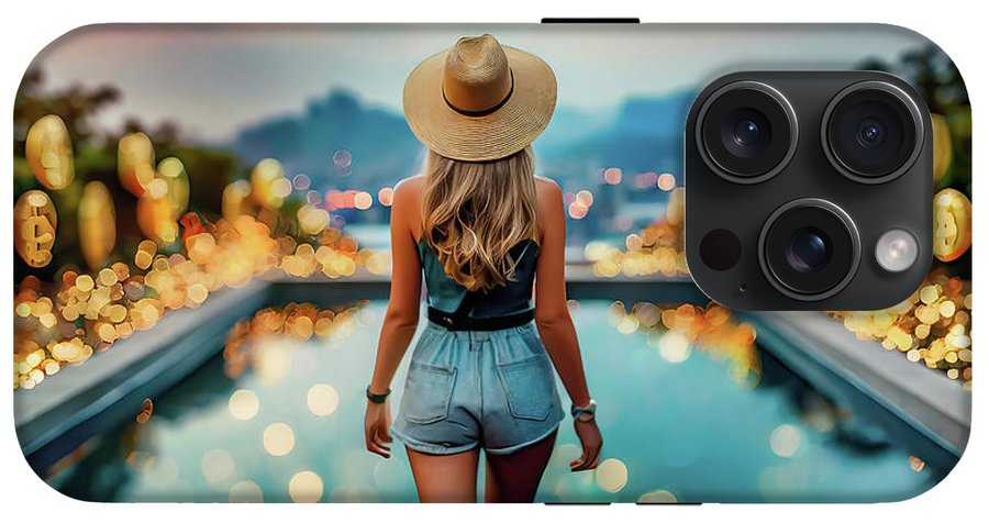 Woman Walking In Crypto Pool  - Phone Case