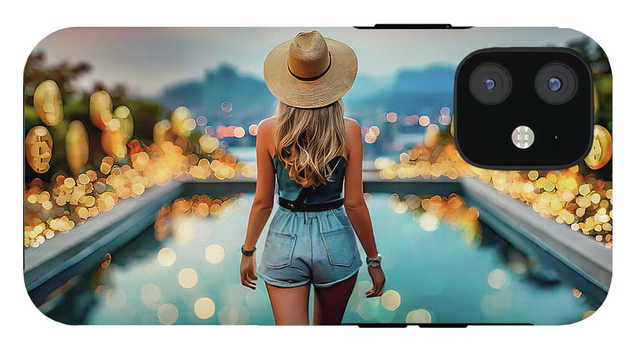 Woman Walking In Crypto Pool  - Phone Case