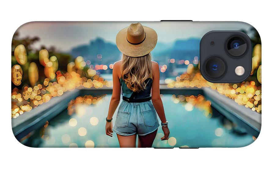 Woman Walking In Crypto Pool  - Phone Case