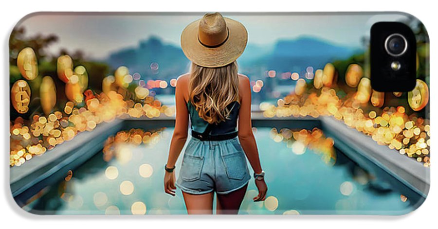 Woman Walking In Crypto Pool  - Phone Case