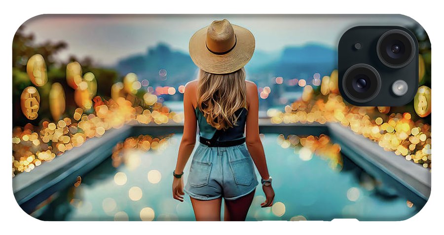 Woman Walking In Crypto Pool  - Phone Case