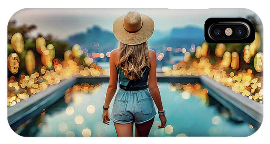 Woman Walking In Crypto Pool  - Phone Case