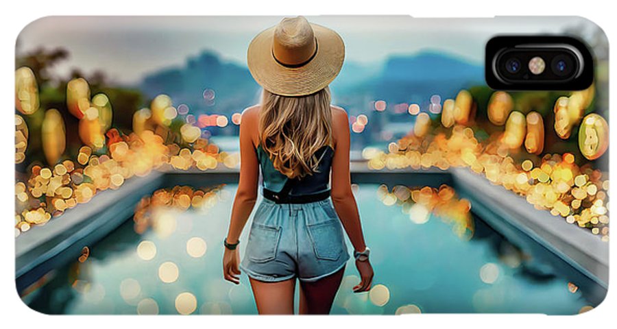 Woman Walking In Crypto Pool  - Phone Case