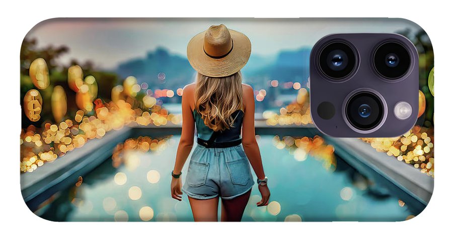 Woman Walking In Crypto Pool  - Phone Case