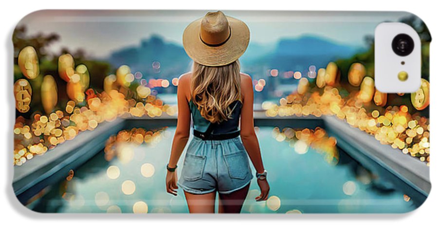 Woman Walking In Crypto Pool  - Phone Case