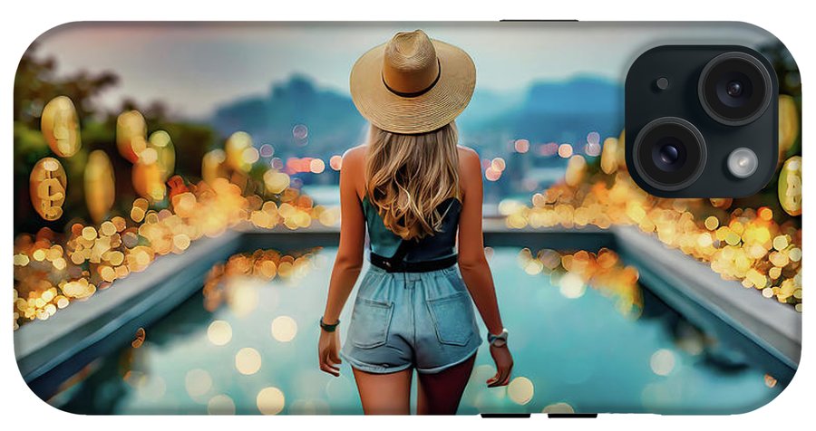 Woman Walking In Crypto Pool  - Phone Case